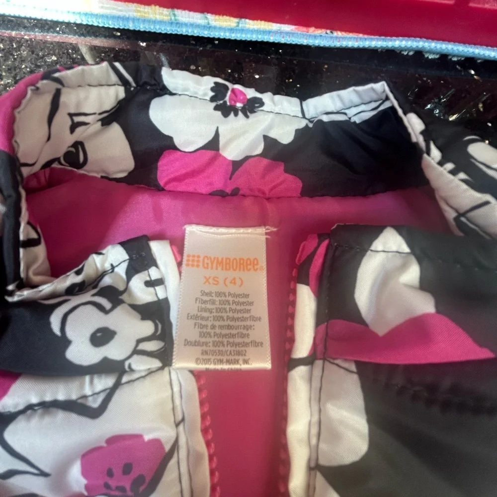 Gymboree Pink and Black Floral Vest